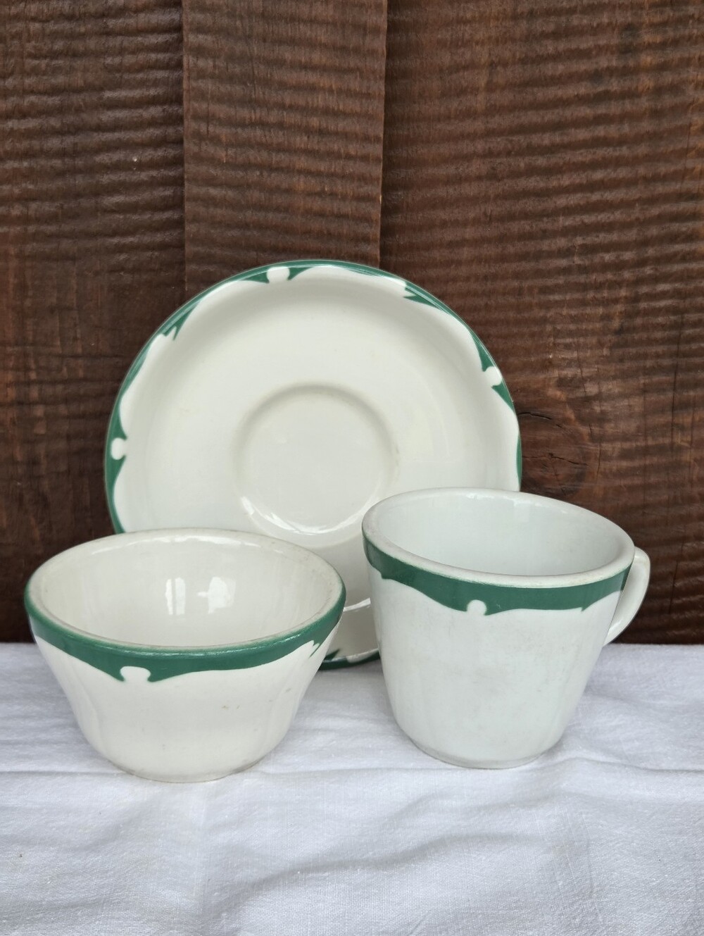 Vintage Restaurant Ware Pottery Green Waves Shenango Buffalo China